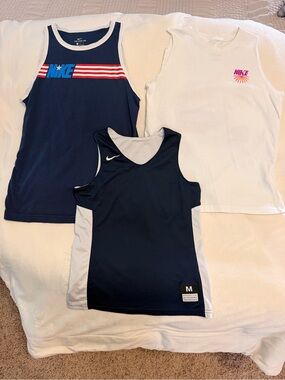 Nike Navy & White Kids Athletic Tank Pack - 3 Tops